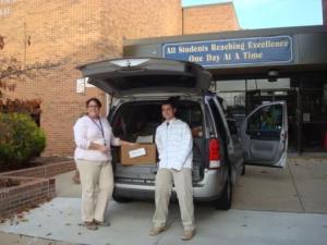 Pictured here is Ms. Sarah Brady, the mentor for the H.B. duPont Middle School Student Council and Matt McNeill, a Success Won't Wait volunteer.