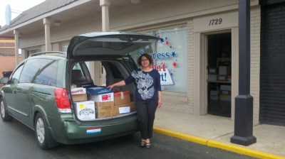 Earlier this week, Friends of the Wilmington Library's representative Neda Green picked up a van load of more than 1,000 books donated by Success Won't Wait.