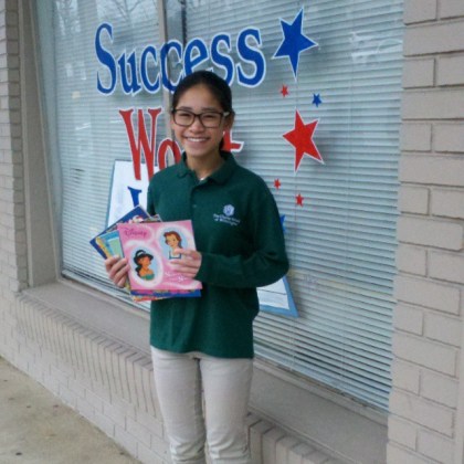 Margaret Tran of Charter School of Wilmington collected over 250 books for Success Won't Wait's literacy programs!