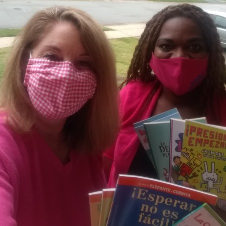 This week, Success Won’t Wait was pleased to partner once again with Nemours duPont Pediatrics in their ongoing a book giveaway program for children who are patients at the Jessup Street clinic in Wilmington, Delaware. The donation of brand new 150 books from Scholastic, in Spanish and in English with Spanish, pushed the program total to over 4,150 kindergarten-5th grade books provided by Success Won’t Wait. Susan Conforte Mcneill, Sue Conforte Mcneill